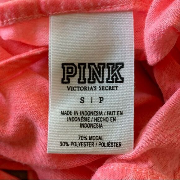 Victoria’s Secret PINK Tank Top Strappy Neon Oversized Small Burnout - Picture 6 of 12